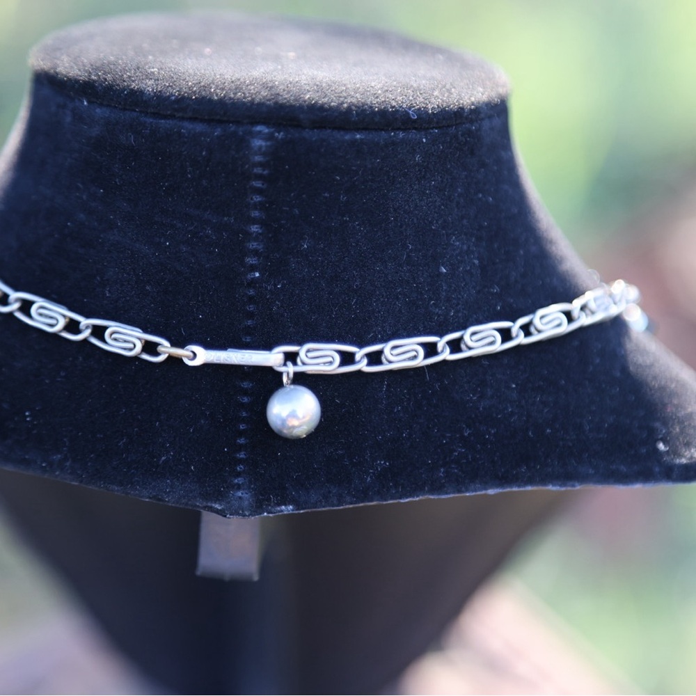 Lisner Teal Link Necklace with Gold-Tone Accents - Picture 5 of 5